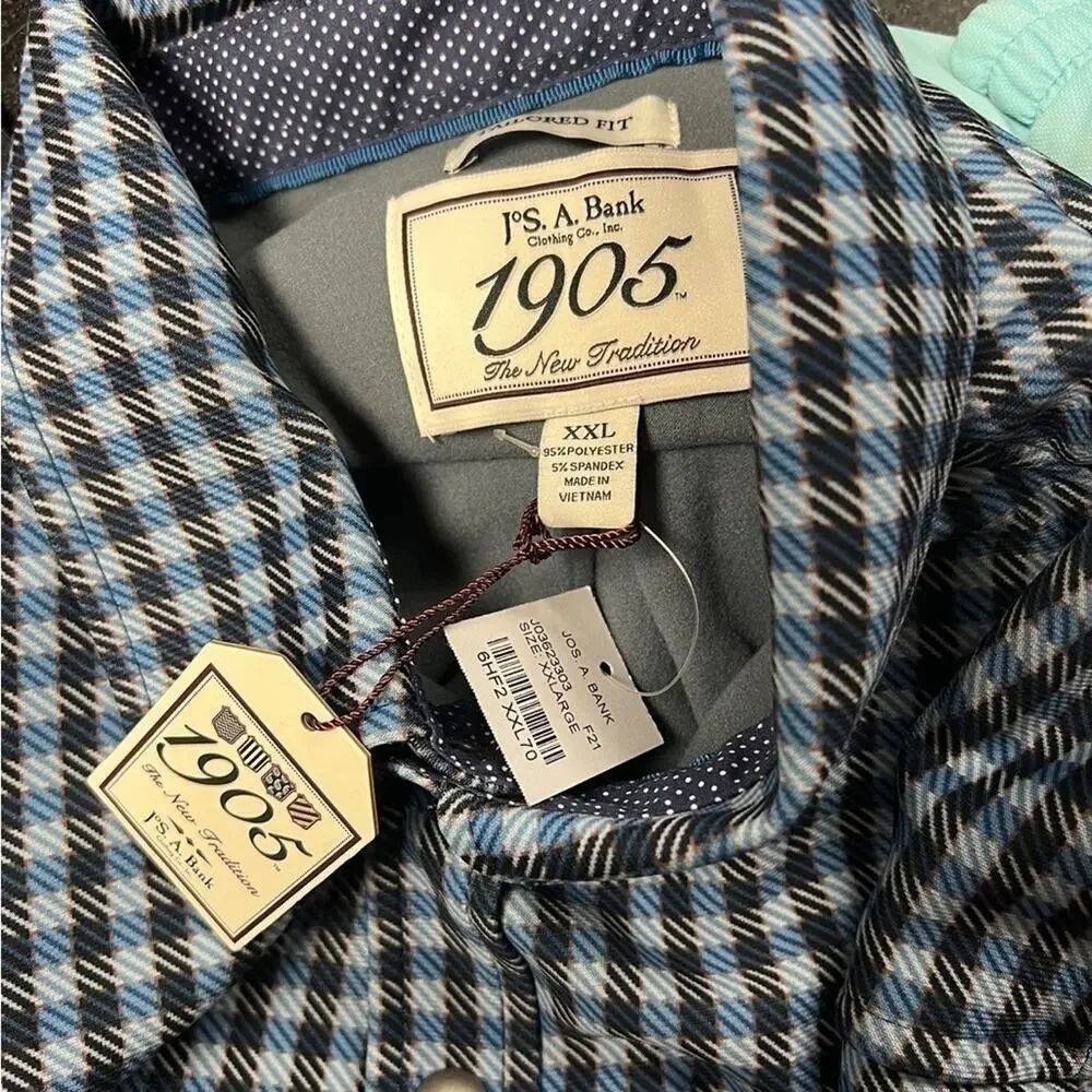 J BANKS MENS FULL “SNAP” JACKET SIZE 2XL NWT